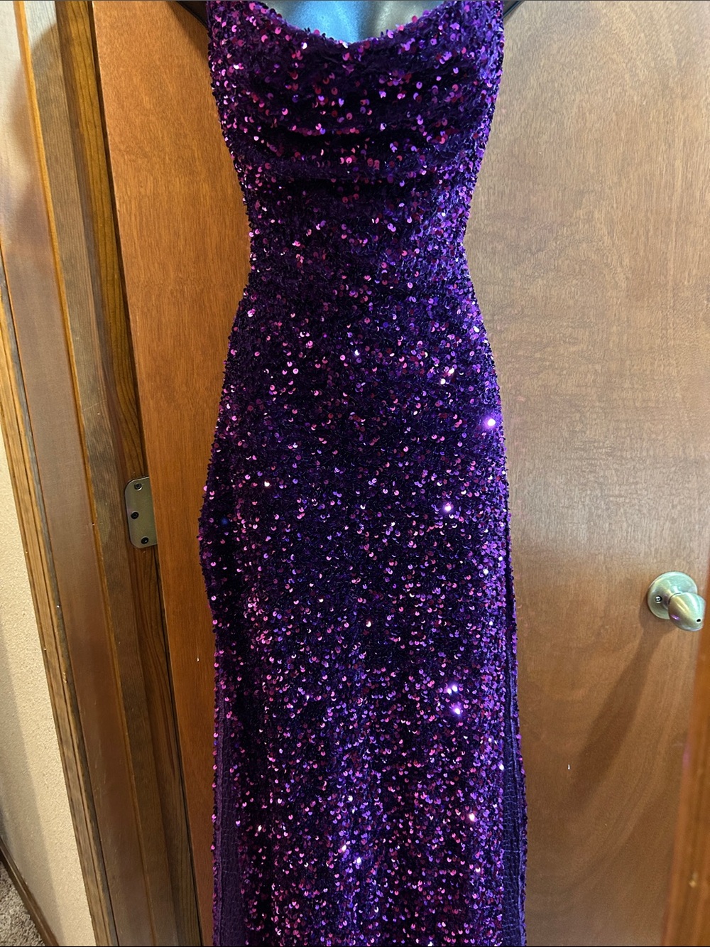 Purple Sequin Special Occasion Gown - Elegant Sparkle Dress
